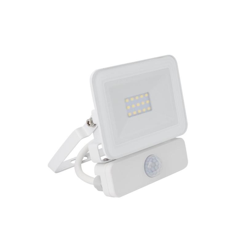 Image of 10W Cool White LED Floodlight 1000lm Glass IP65 - with PIR Sensor