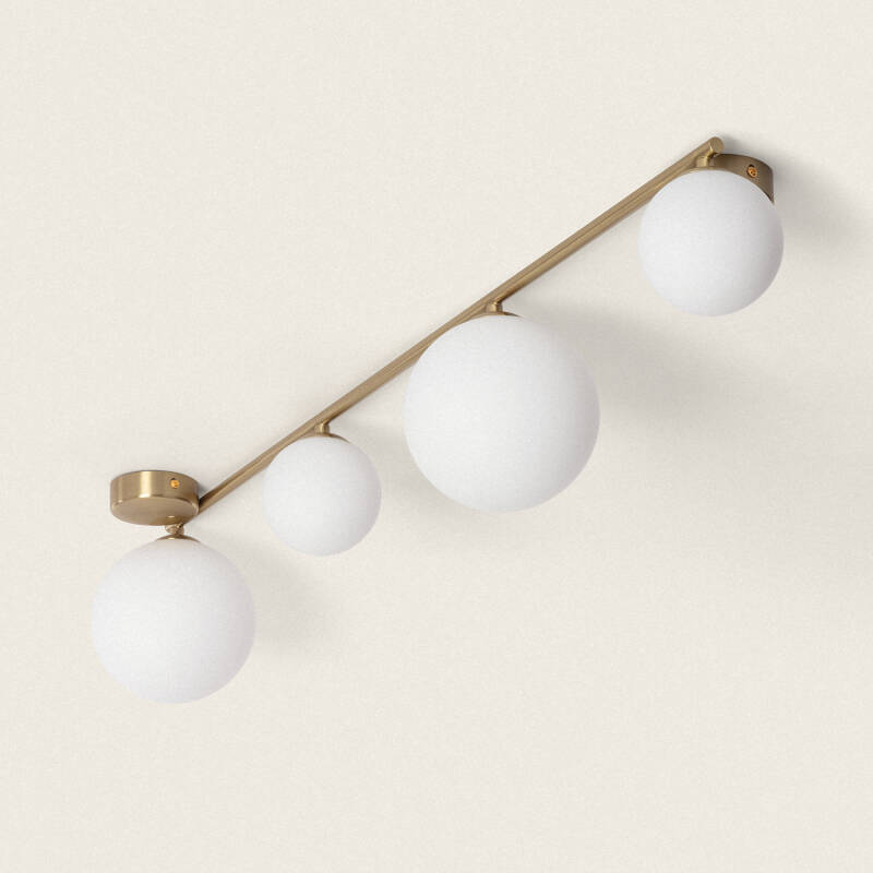 Image of Edit Amatler 4 Light Glass Flush Ceiling Light