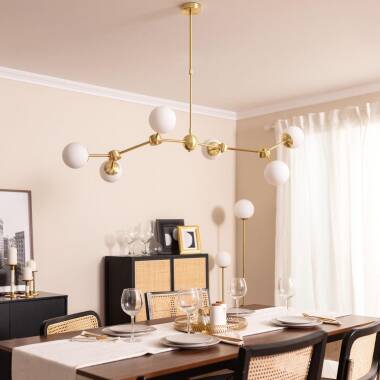 Image of Edit Moonlight 6 Arm Semi-Flush Ceiling Light