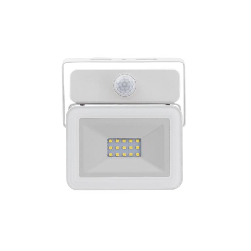 Image of 10W Cool White LED Floodlight 1000lm Glass IP65 - with PIR Sensor
