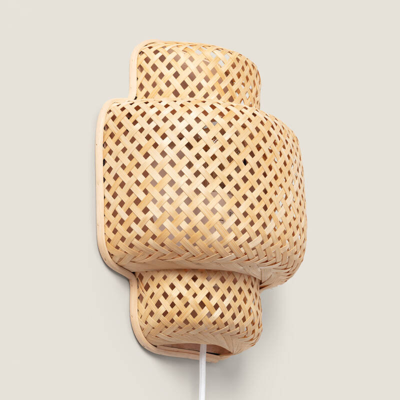 Image of Edit Nagua Bamboo Flush Wall Light with Plug