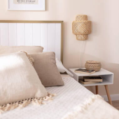 Image of Edit Nagua Bamboo Flush Wall Light with Plug