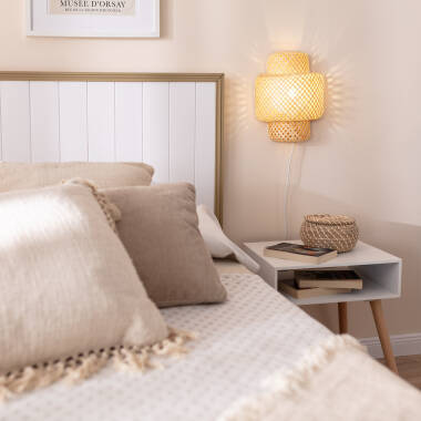 Image of Edit Nagua Bamboo Flush Wall Light with Plug