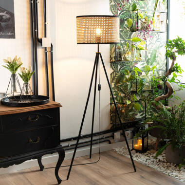 Image of Edit Huela Rattan Floor Lamp