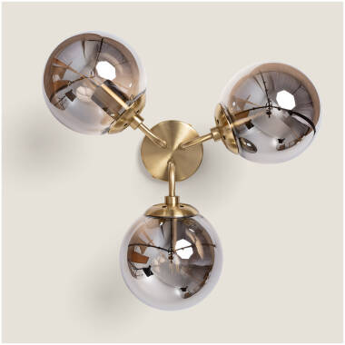 Image of Edit Amatler 3 Arm Glass Semi-Flush Ceiling Light