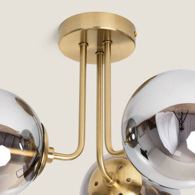 Image of Edit Amatler 3 Arm Glass Semi-Flush Ceiling Light