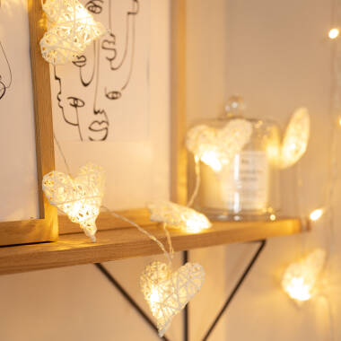 Image of Edit Heart 1.7M Battery Operated Warm White LED String Lights