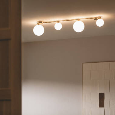 Image of Edit Amatler 4 Light Glass Flush Ceiling Light