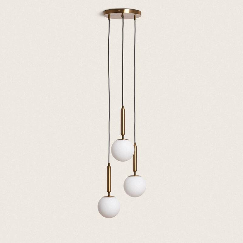 Image of Edit Oto Glass 3 Light Cascade Ceiling Pendant