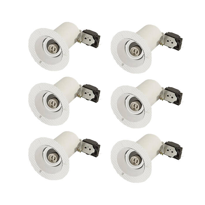Image of Envirolight Trimless Recessed Plaster-In Trimless Fire Rated Adjustable Downlight - Matt White