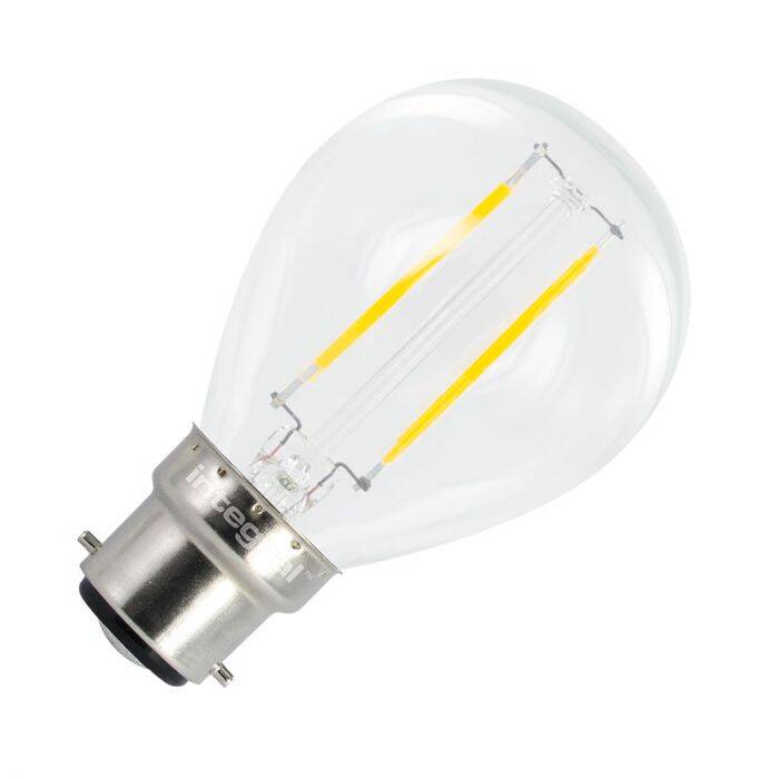 Image of Integral 2W Non-Dimmable LED Decorative Filament Golfball Bulb - Bayonet Cap