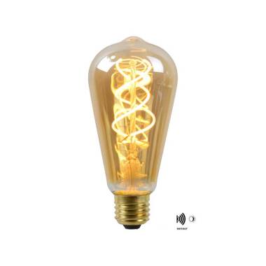 Lucide 4W Very Very Warm White LED Decorative Filament Squirrel Cage Bulb with Dusk to Dawn Sensor