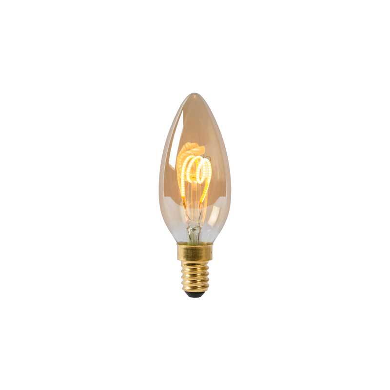 Image of Lucide 3W Very Very Warm White Dimmable LED Decorative Filament Candle Bulb