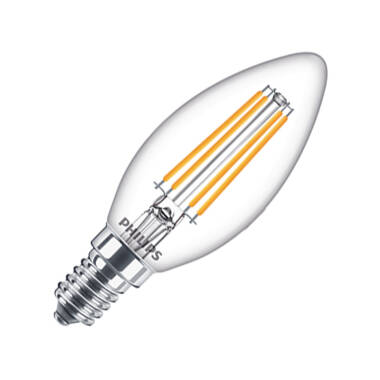 Philips 6.5W Non-Dimmable LED Decorative Filament Candle Bulb - Small Screw Cap