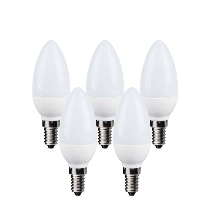 Image of Envirolight 5W Non-Dimmable LED Candle Bulb - Small Screw Cap - Pack of 5