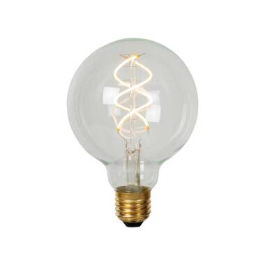 Lucide Spiral 5W Warm White Dimmable LED Decorative Filament 95mm Amber Globe Bulb