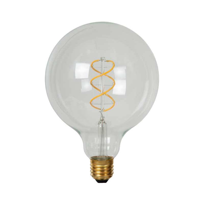 Image of Lucide Spiral 5W Warm White Dimmable LED Decorative Filament 125mm Amber Globe Bulb