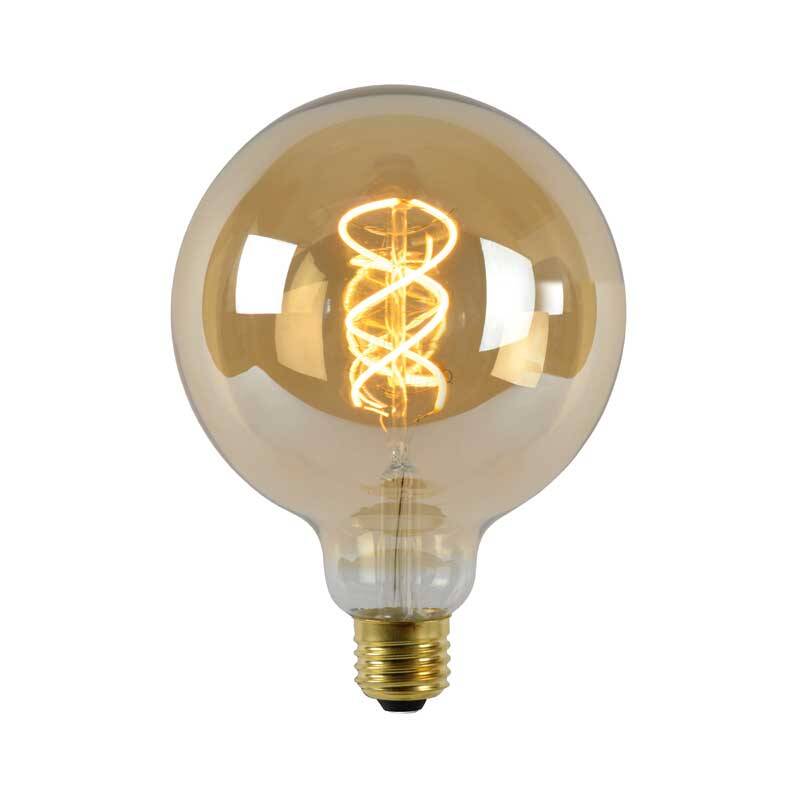 Image of Lucide 5W Very Very Warm White Dimmable LED Decorative Filament 125mm Clear Globe Bulb