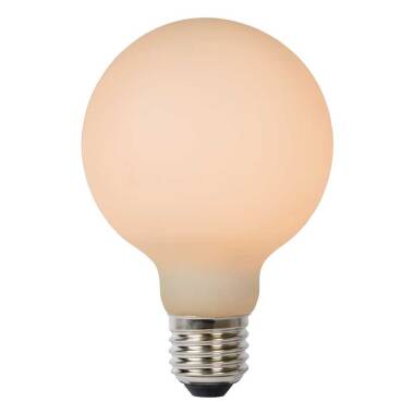 Image of Lucide 8W Warm White Dimmable LED Decorative Filament 80mm Frosted Globe Bulb