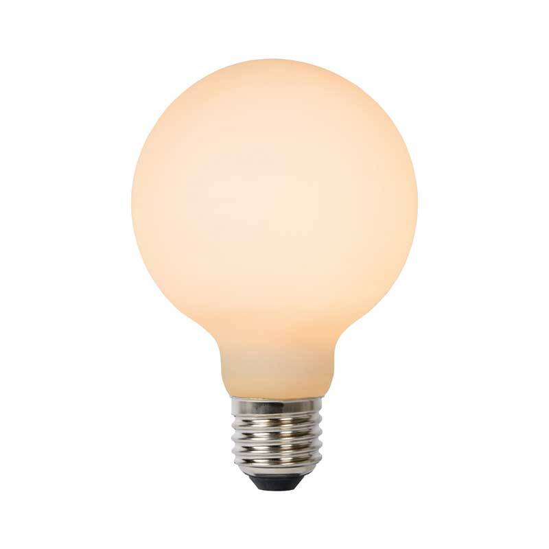 Image of Lucide 8W Warm White Dimmable LED Decorative Filament 125mm Amber Globe Bulb