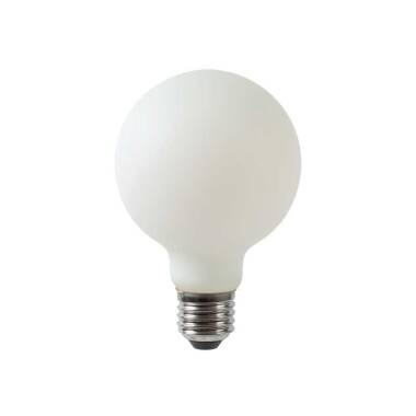 Image of Lucide 5W Warm White Dimmable LED Decorative Filament 80mm Opal/Pearl Globe Bulb
