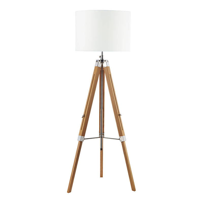 Image of Dar Easel Tripod Brown Floor Lamp
