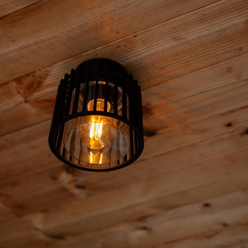 Image of Lutec Shyne Outdoor Porch Flush Ceiling Light