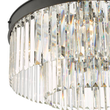 Image of Dar Celeus Crystal Flush Ceiling Light