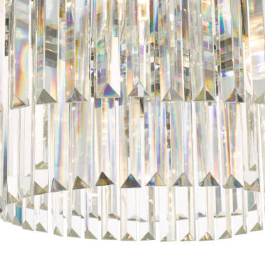 Image of Dar Celeus Crystal Flush Ceiling Light