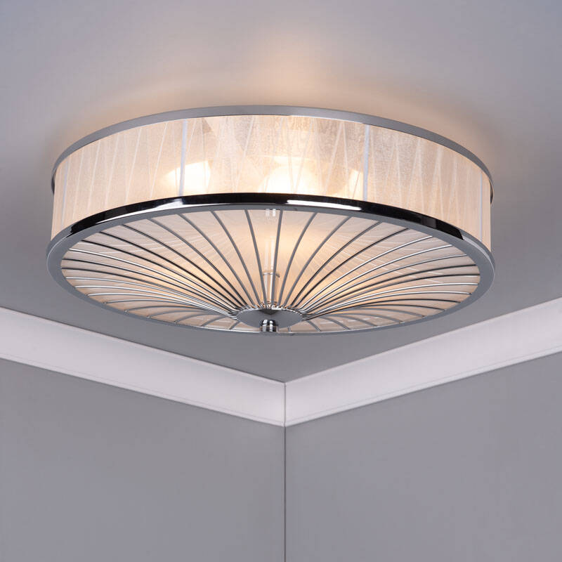Image of Dar Oslo Flush Ceiling Light
