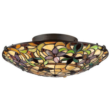Image of Quoizel Tiffany Kami Flush Ceiling Light