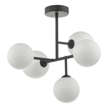Image of Dar Euan 5 Arm Semi-Flush Ceiling Light