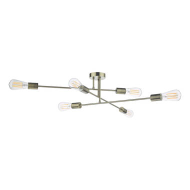 Image of Dar Neve 6 Light Semi-Flush Ceiling Light