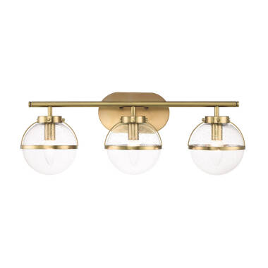 Hinkley Hollis 3 Light Bathroom Wall Light with Clear Seeded Glass