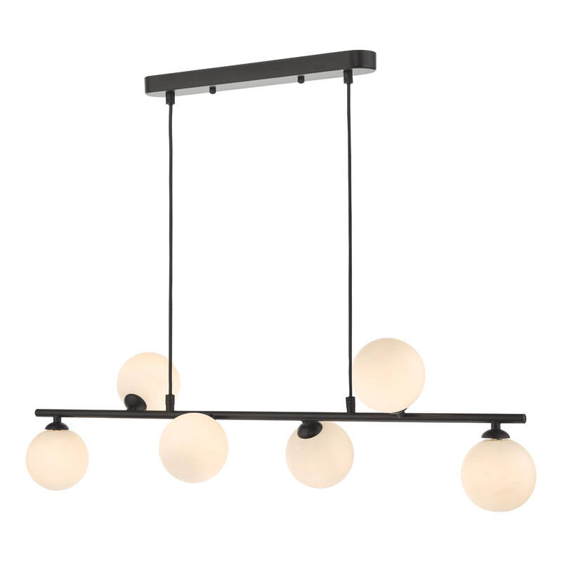 Image of Dar Spiral Opal Glass 6 Light Bar Ceiling Pendant