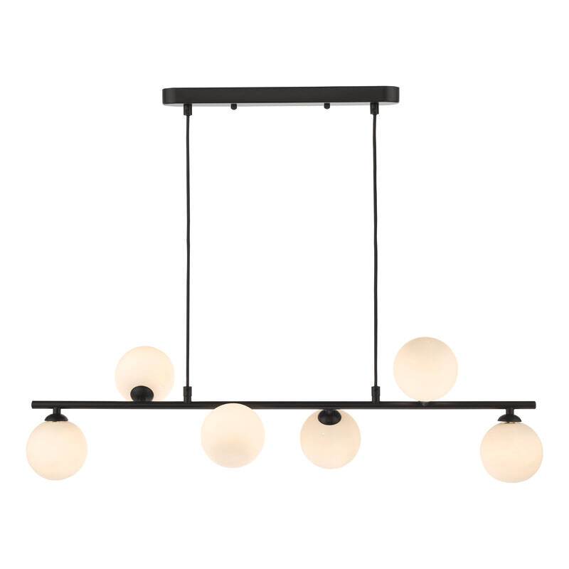 Image of Dar Spiral Opal Glass 6 Light Bar Ceiling Pendant