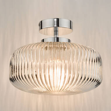 Image of Dar Riva Glass Semi-Flush Ceiling Light