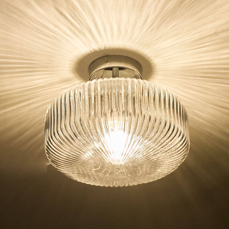 Image of Dar Riva Glass Semi-Flush Ceiling Light