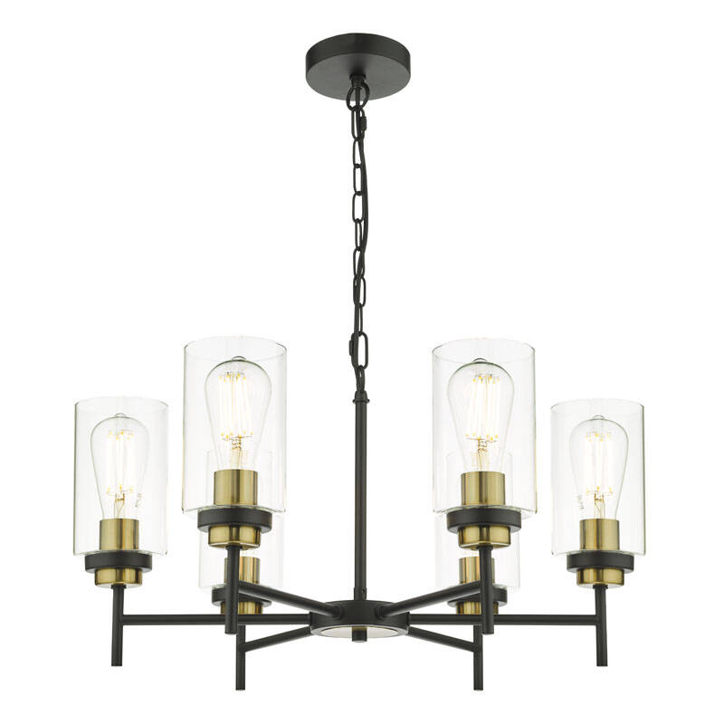 Image of Dar Abel 6 Arm Ceiling Pendant Light