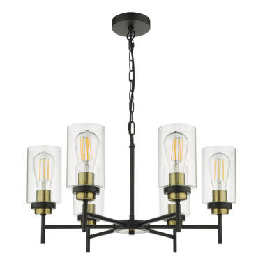 Image of Dar Abel 6 Arm Ceiling Pendant Light