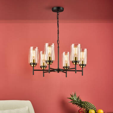 Image of Dar Abel 6 Arm Ceiling Pendant Light