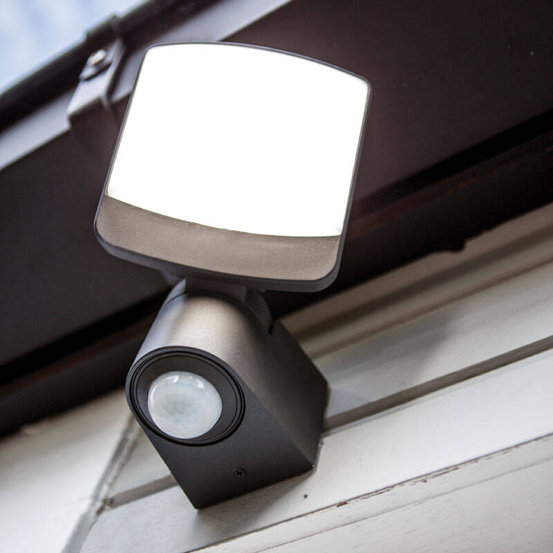Image of Lutec Sunshine 12W Daylight LED Floodlight with PIR Sensor