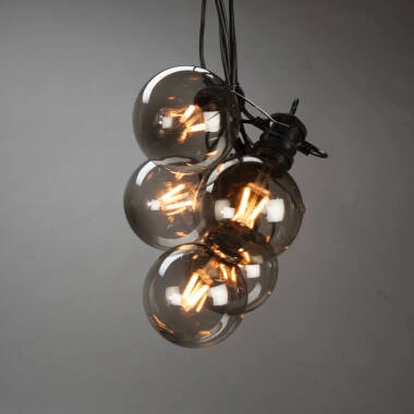 Konstsmide 4.5M Amber LED Smoked Glass Festoon Lights