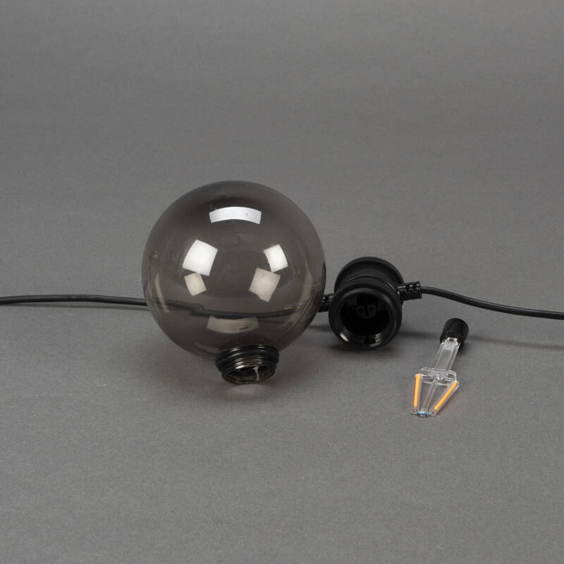 Image of Konstsmide 4.5M Amber LED Smoked Glass Festoon Lights