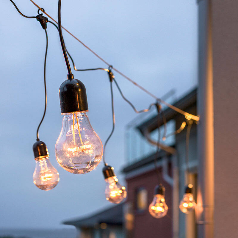 Image of Konstsmide 9.5M Amber LED GLS Hanging Festoon Lights