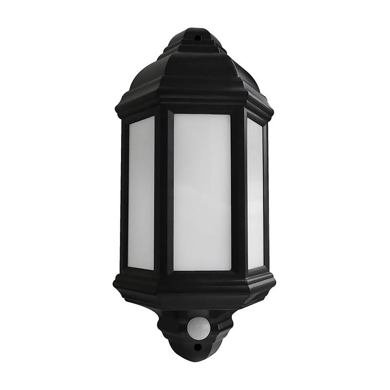 Image of Eterna Veco LED Half Lantern Outdoor Wall Light with PIR Sensor