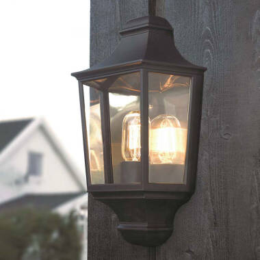 Image of Norlys Turin Outdoor Half Lantern Outdoor Wall Light