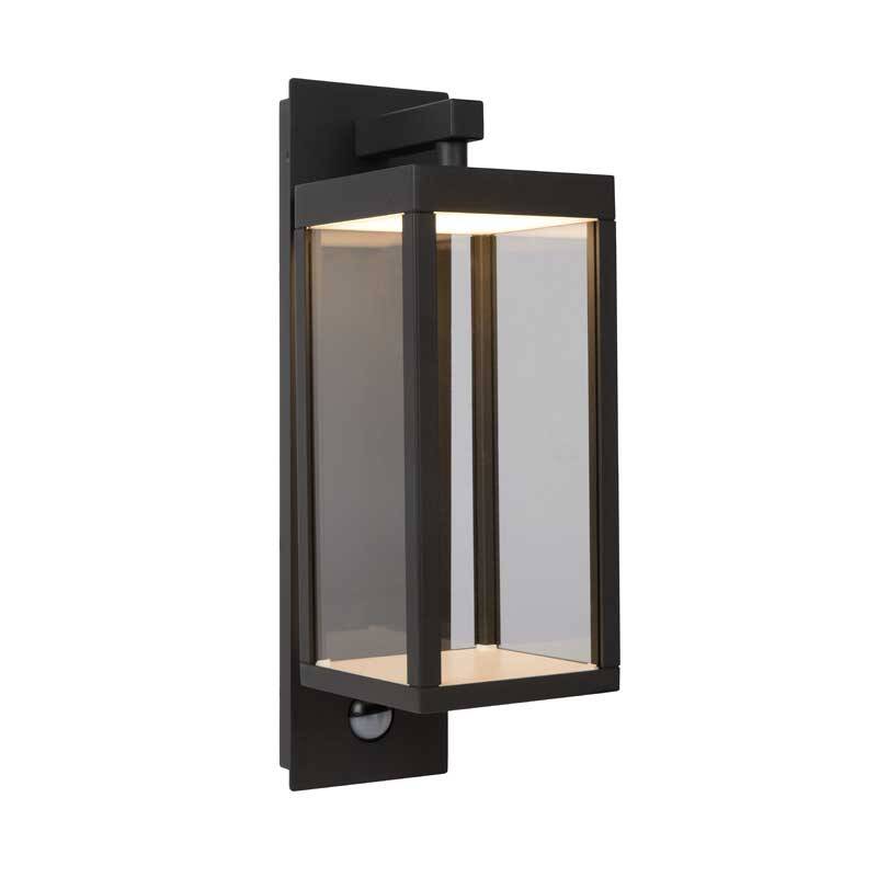 Image of Lucide Clairette LED Outdoor Hanging Lantern Wall Light with PIR Sensor