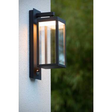 Image of Lucide Clairette LED Outdoor Hanging Lantern Wall Light with PIR Sensor