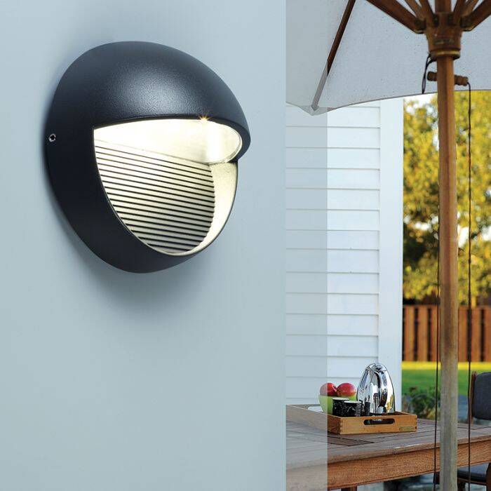 Image of Lutec Radius Round LED Outdoor Flush Wall Light